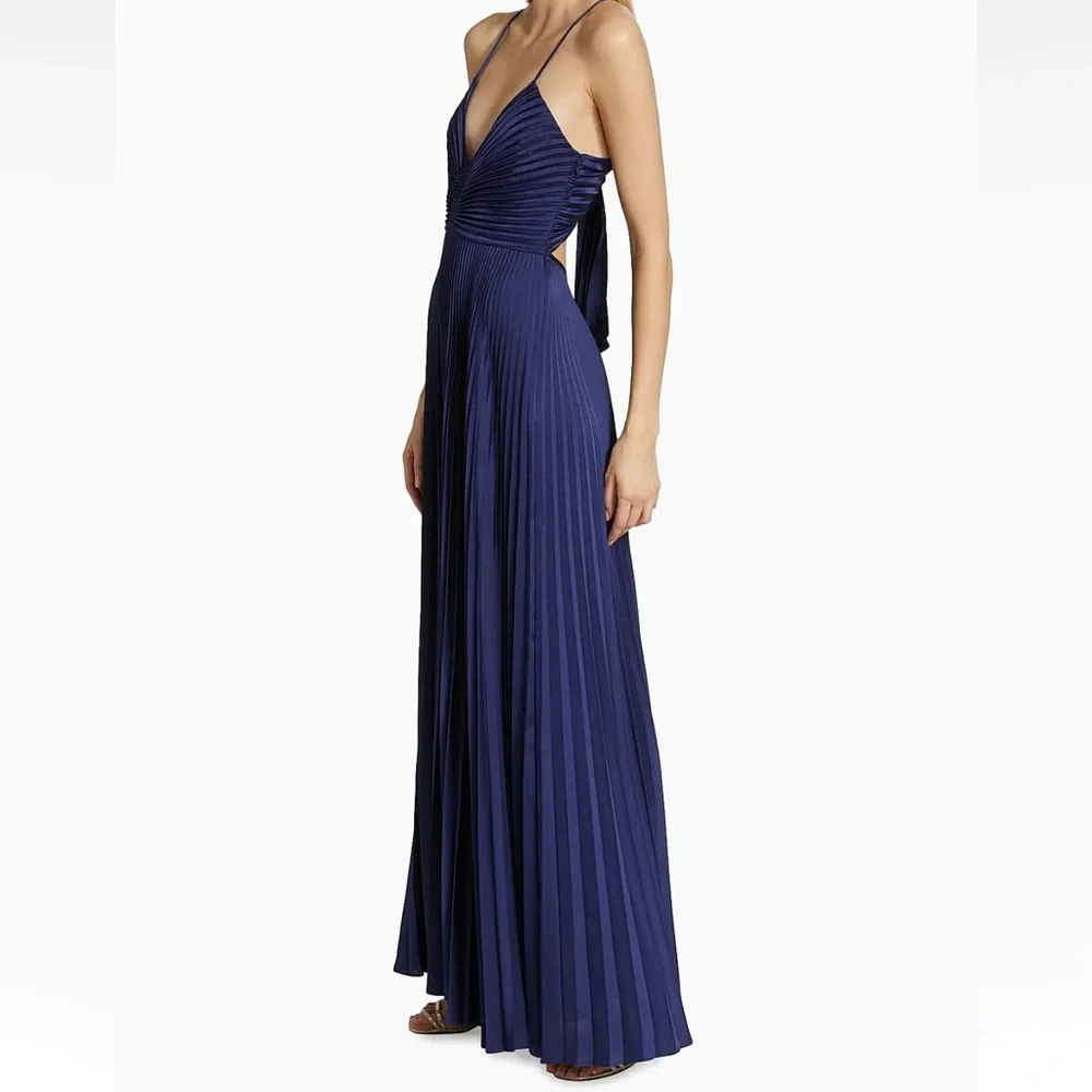 A.L.C. Revolve Aries Satin Pleated Dress NWTWD Size 0 - Picture 2 of 10